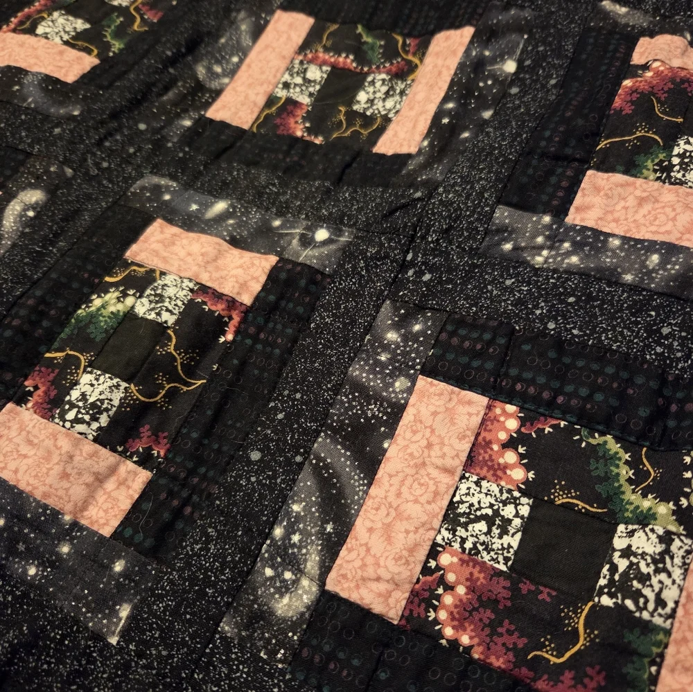 Grandma's Vintage Hand‎ made Quilt Block Quilted Jacket XL Patchwork Grandmacore